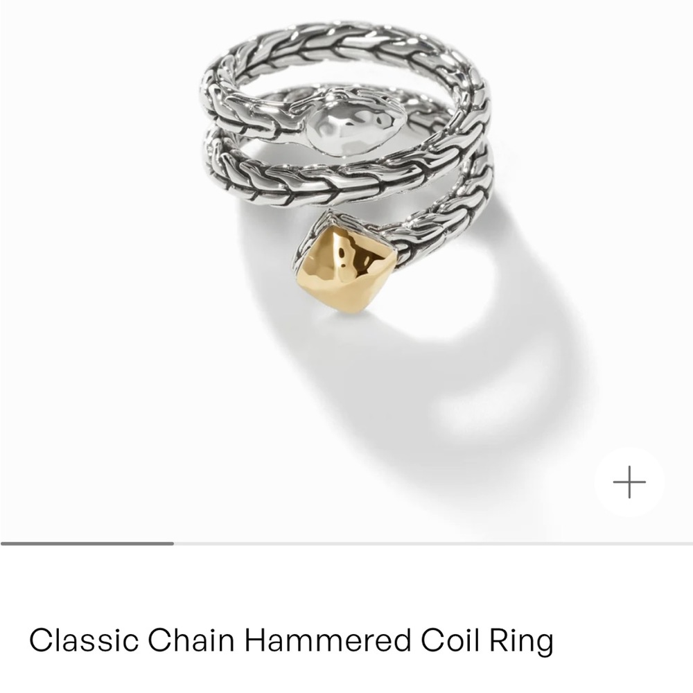 John Hardy Classic Chain Hammered Coil Ring size 8